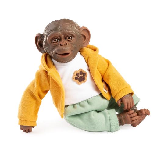 Boneco Macaco Reborn Casaco Amarelo 32 cm